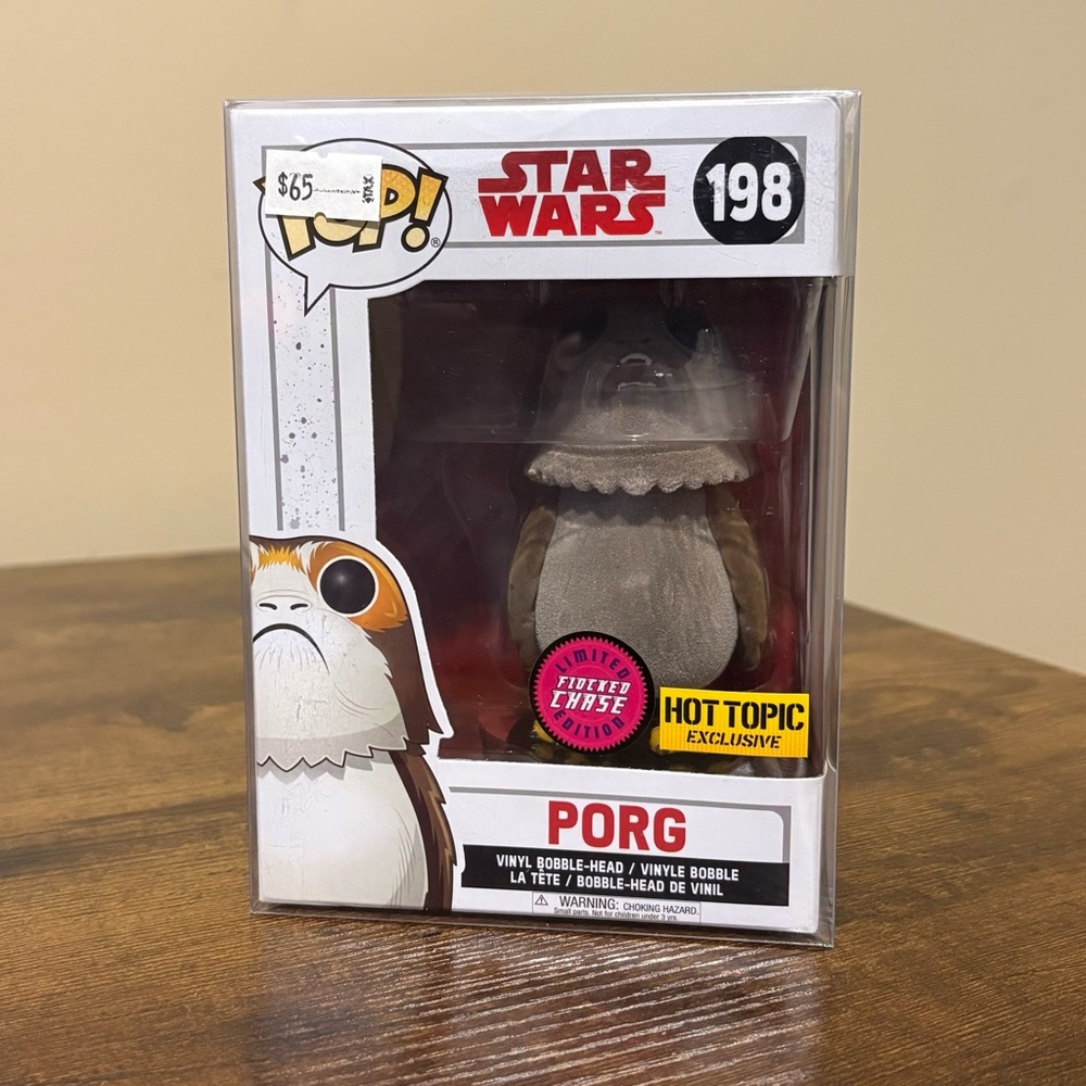 Funko Pop! Star Wars - Porg #198 Hot Tooic Exclusive Flocked With Protector